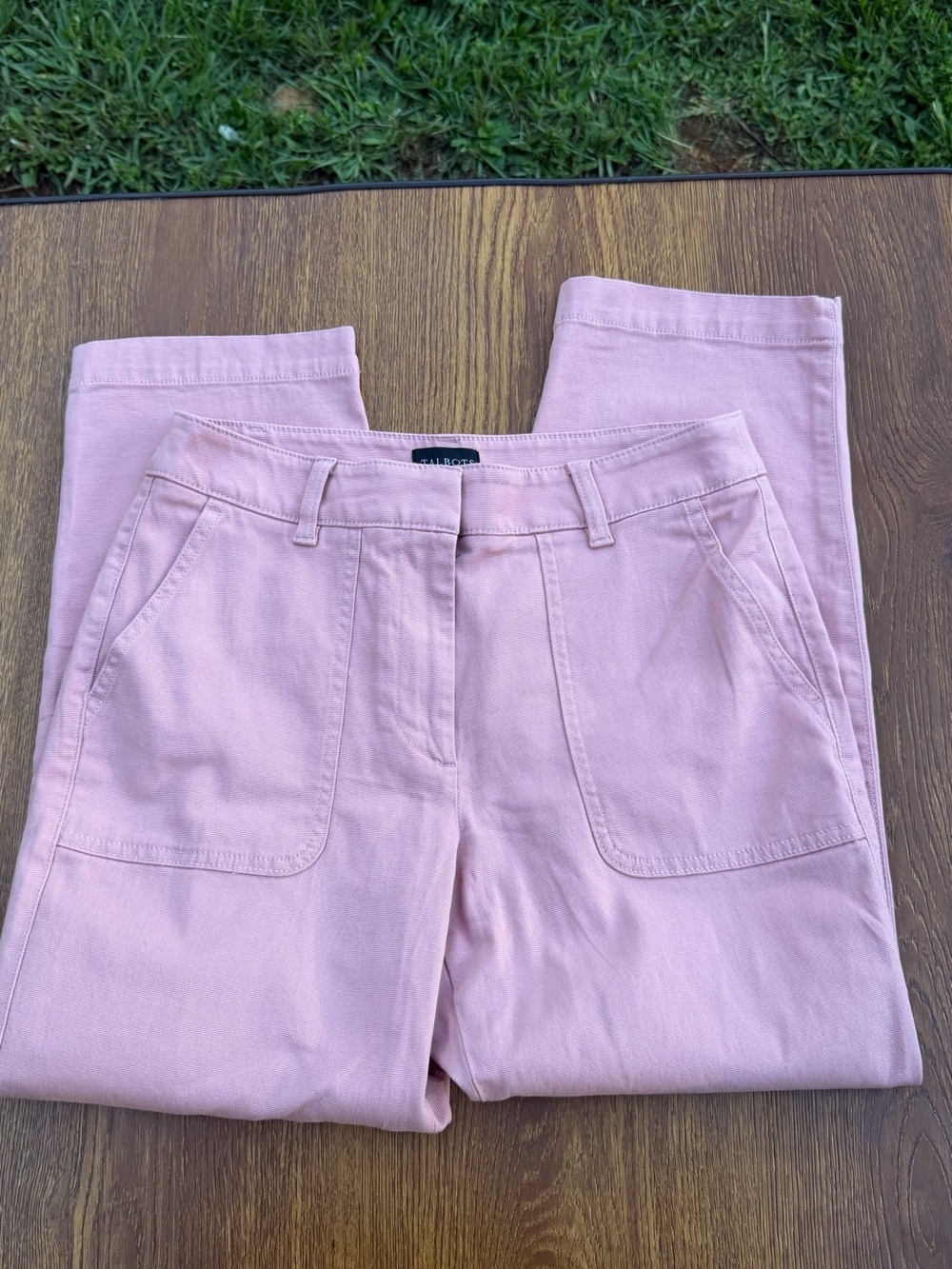 Talbots Petite Pink Ankle Pants Women 6P NWT Cotton Tencel Stretch Crop - Picture 11 of 13